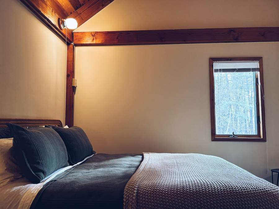 Spacious bedroom at Lofty Cabin