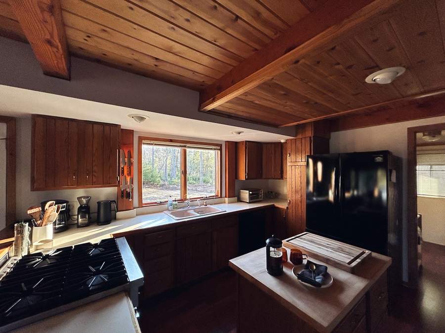 Dining area for shared meals at Lofty Cabin
