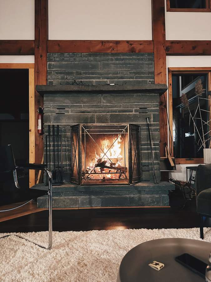 Cozy living room seating area at Lofty Cabin
